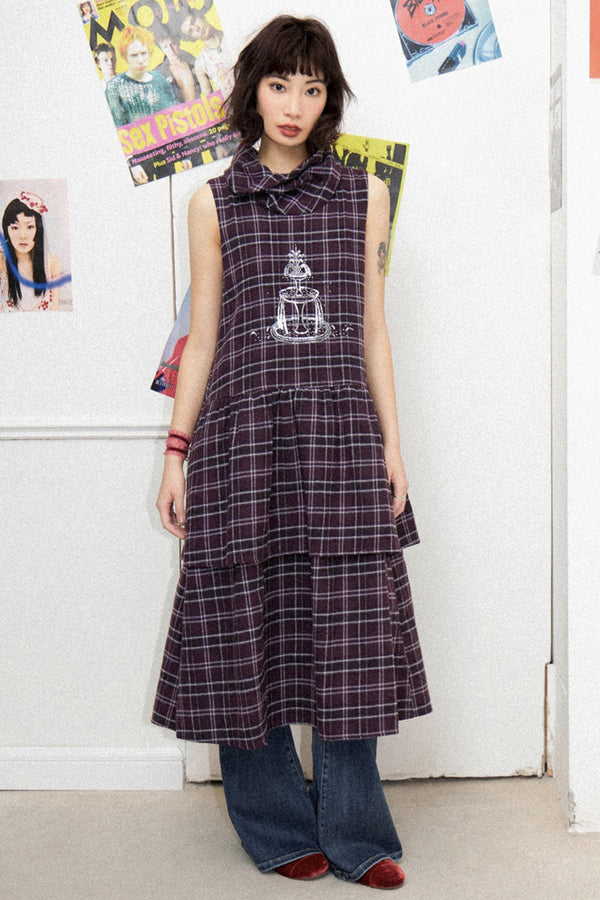 Illusion Plaid Tank Dress