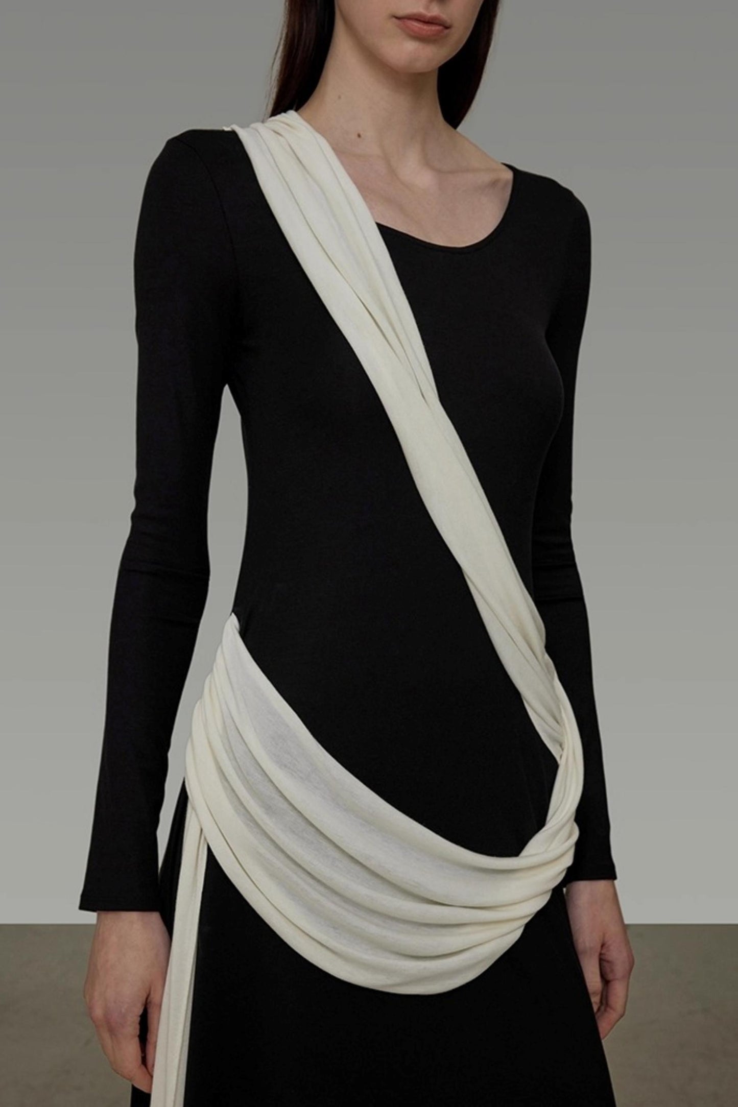 Autumn Contrast Long Dress