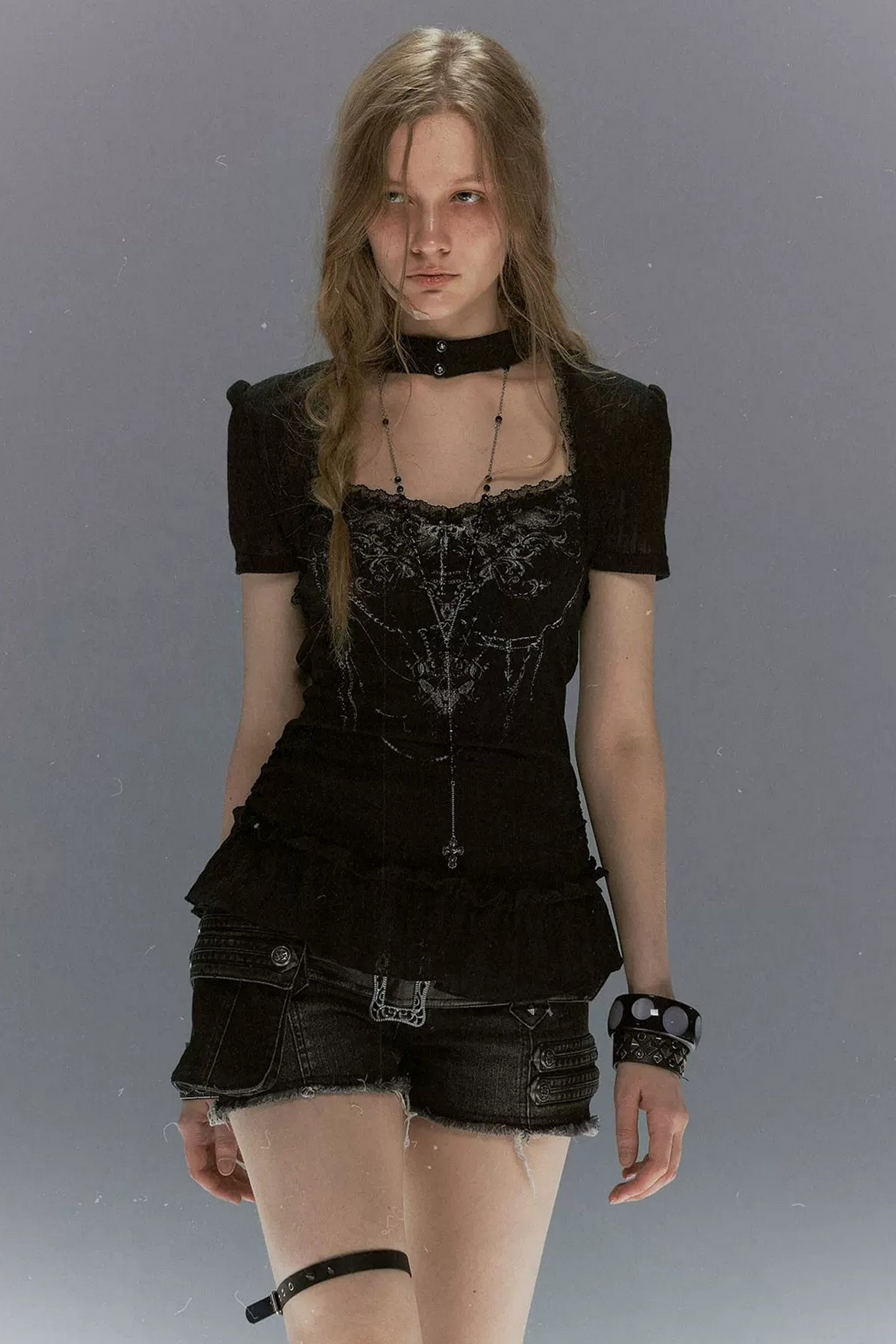Gothic Lace Ruffled Vest