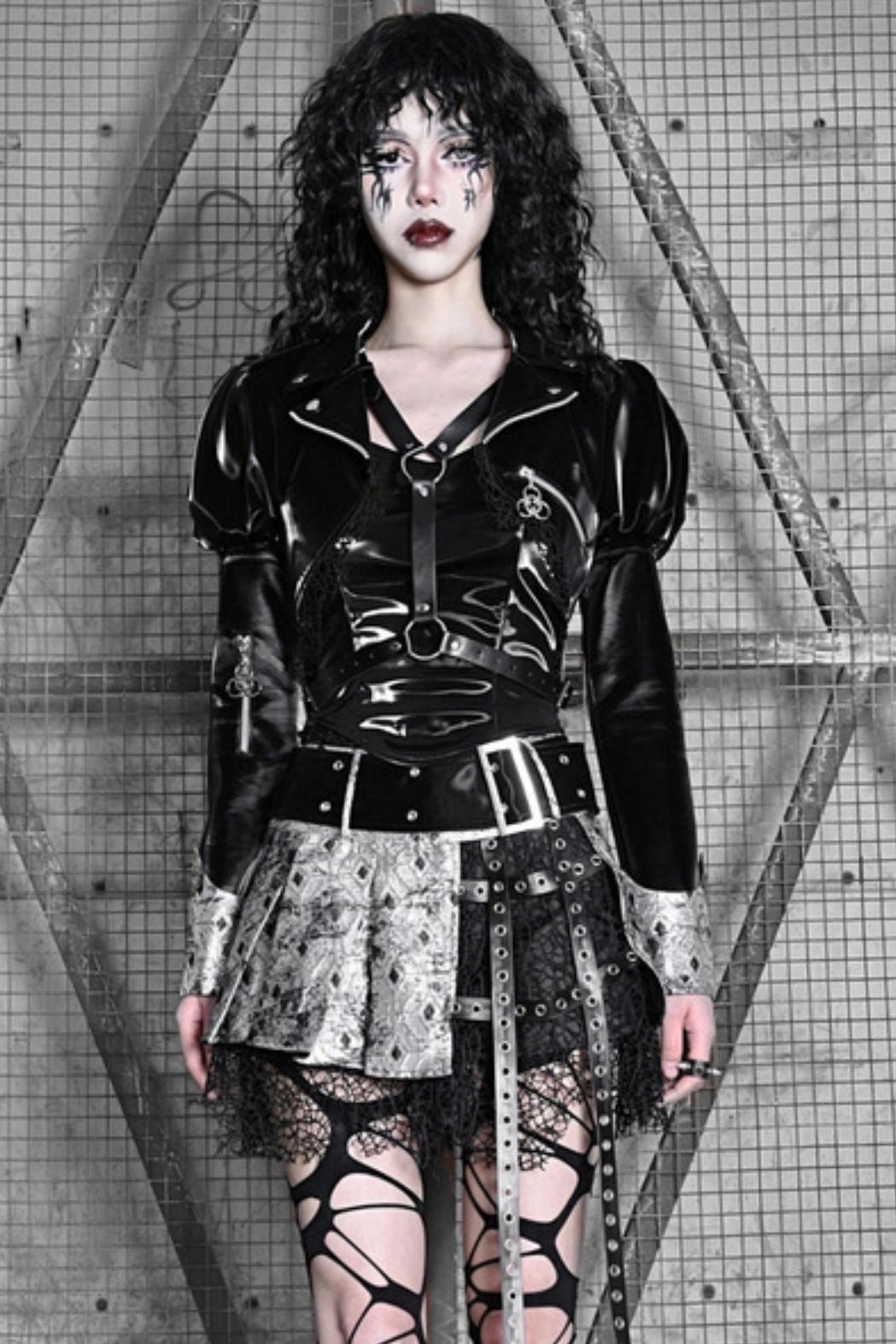 Liquid Invasion Punk Leather Jacket