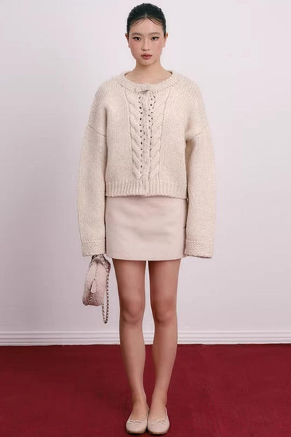 Flocked Cherry A-Line Skirt