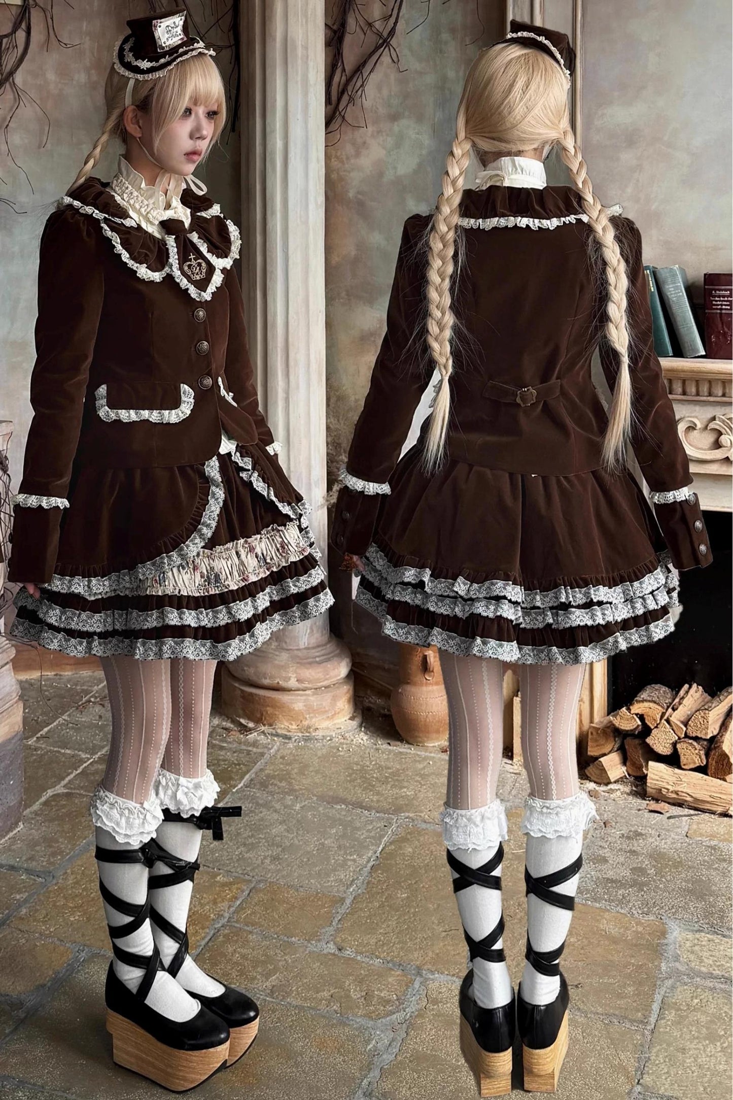 Retro Velvet Lace Blazer