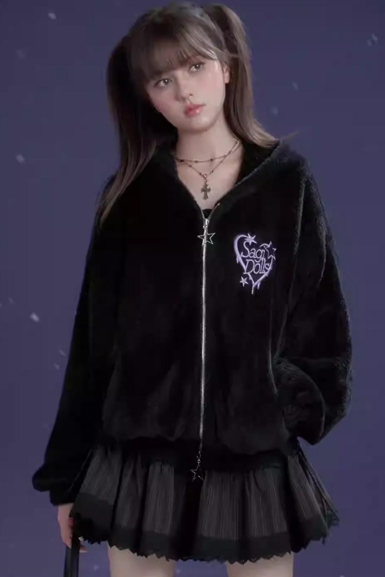 Black and Purple Velvet Jacket