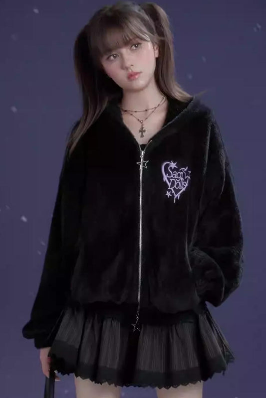 Black and Purple Velvet Jacket