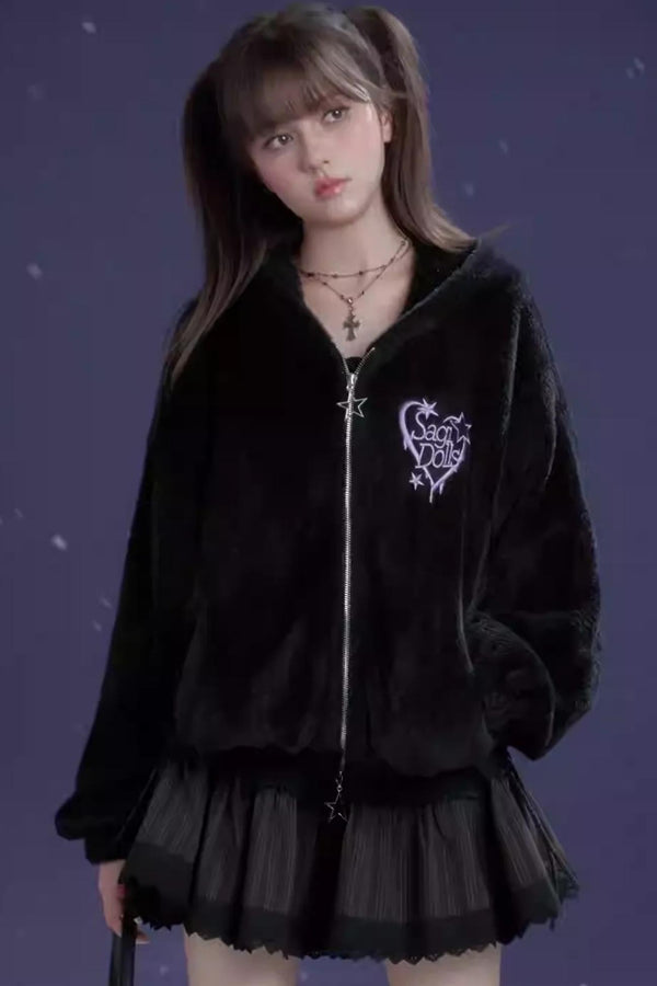 Black and Purple Velvet Jacket