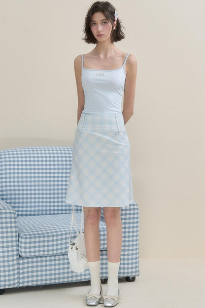 Casual Check Pattern Skirt