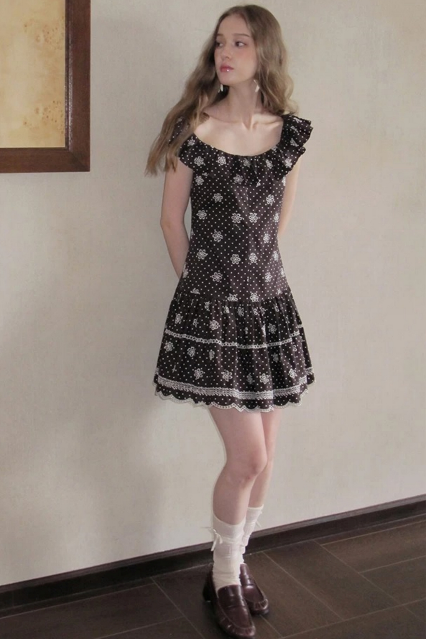 Embroidered One-Shoulder Dress