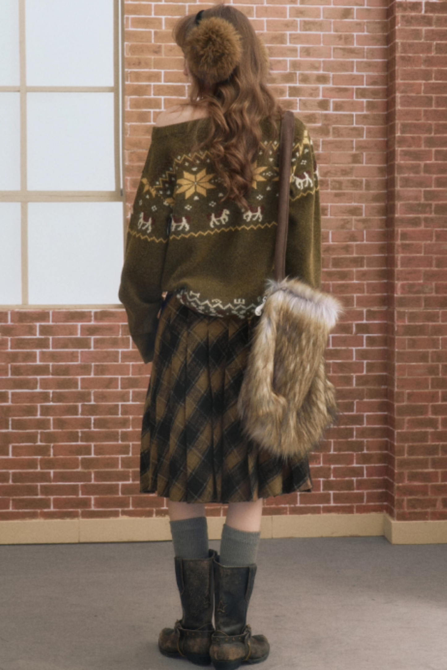 Classic Vintage Plaid Midi Skirt