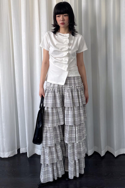 Plaid Wide-Leg Pants