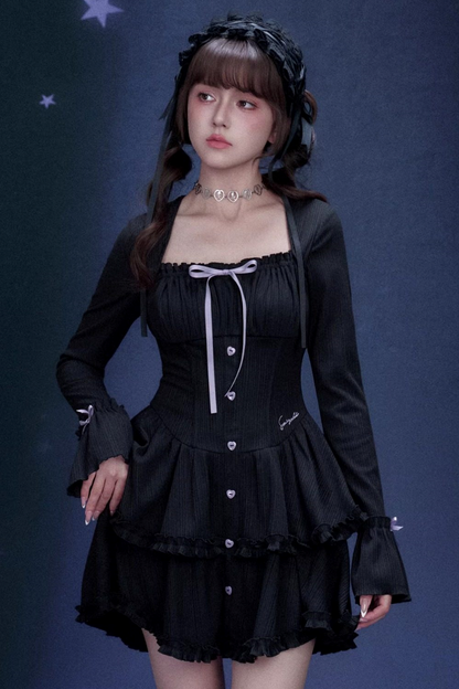 Black and Purple Cake Dress