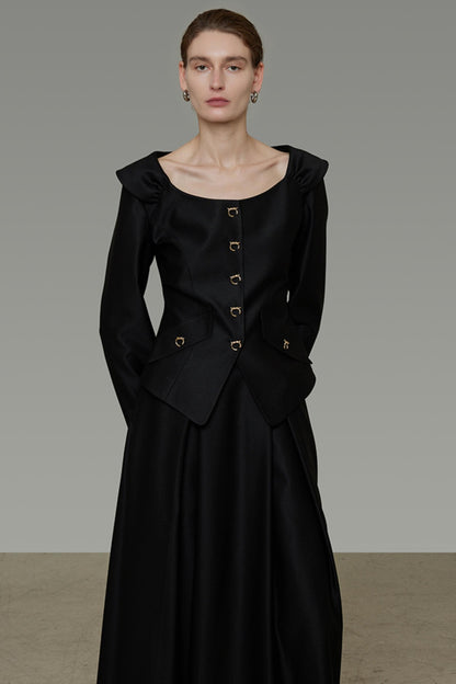 Square Neck Short Top & Skirt Set-Up