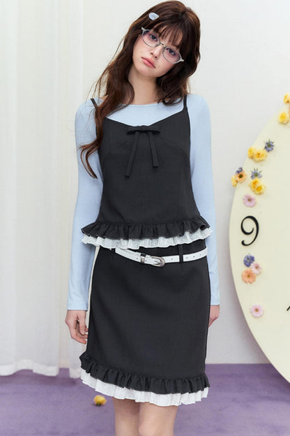 Luxury Lace Halter Bustier Set-Up