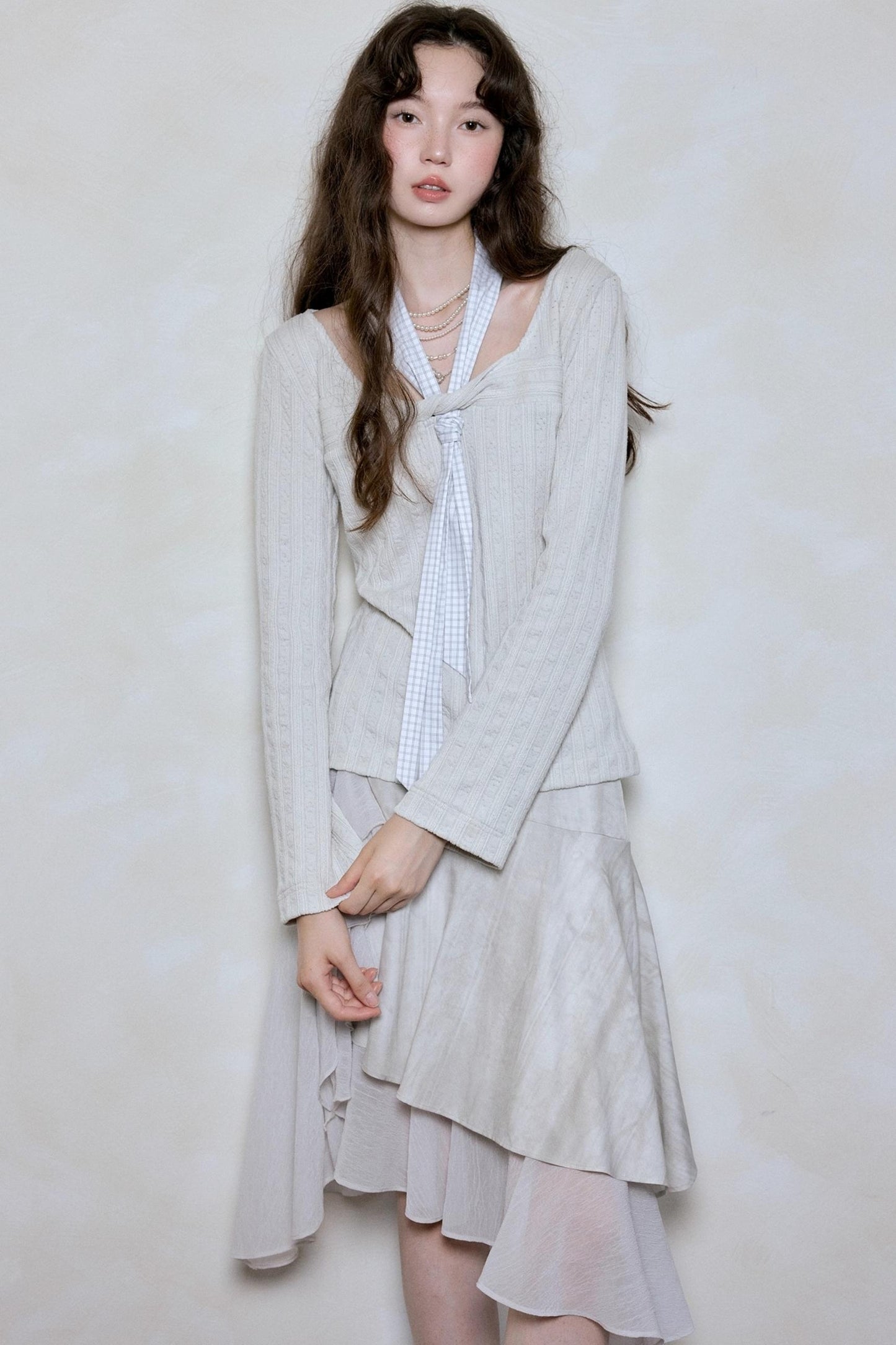 Minimalist Crew Neck Crochet Knit Top