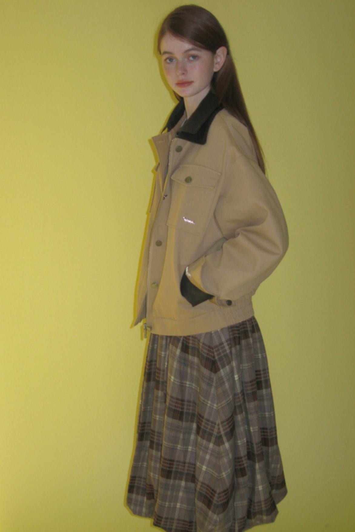 Vintage Pleated Midi Skirt