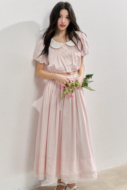 Elegant Tops And Skirt Set-Up