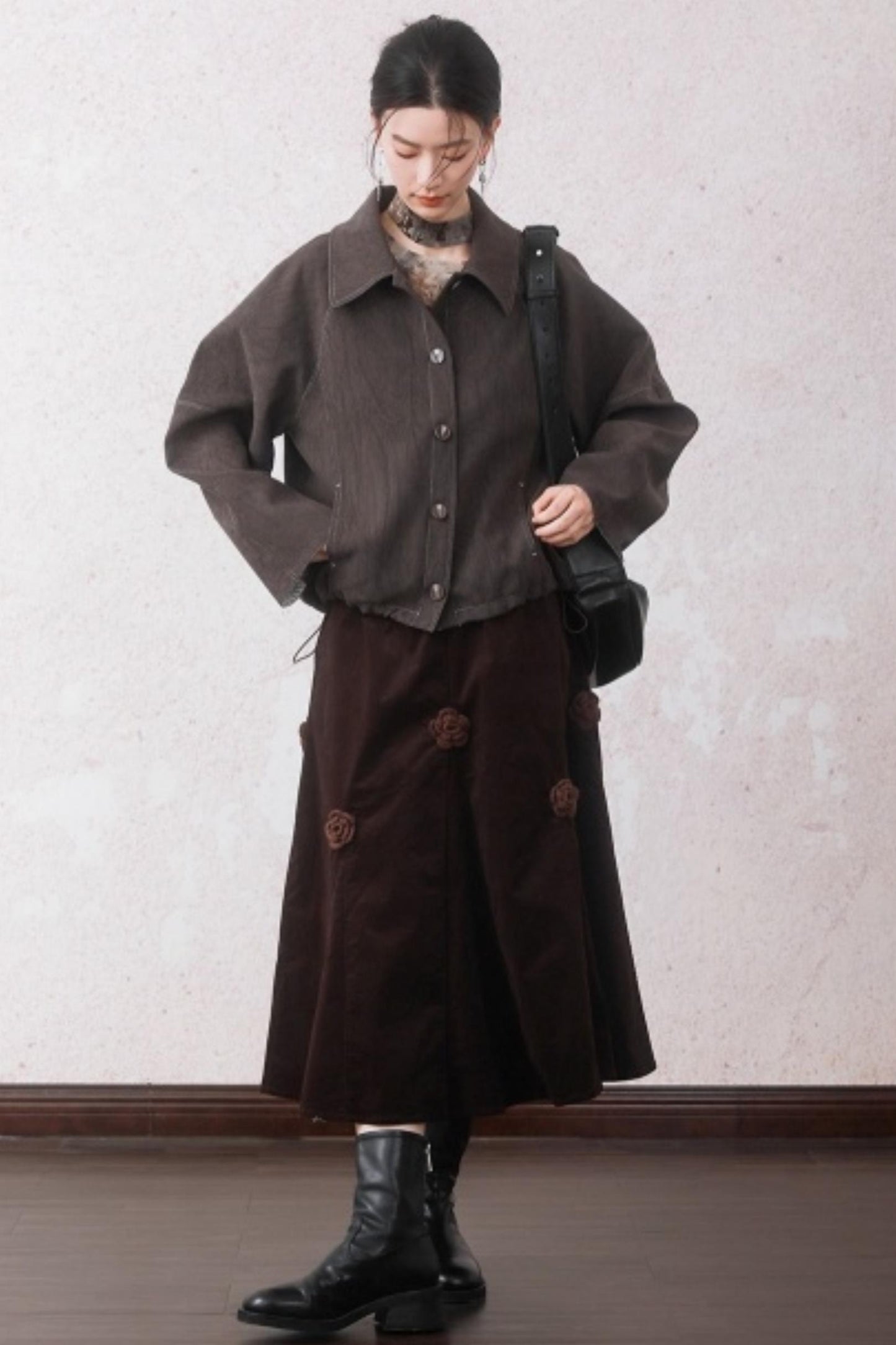 Patchwork Velvet-Feel Jacket