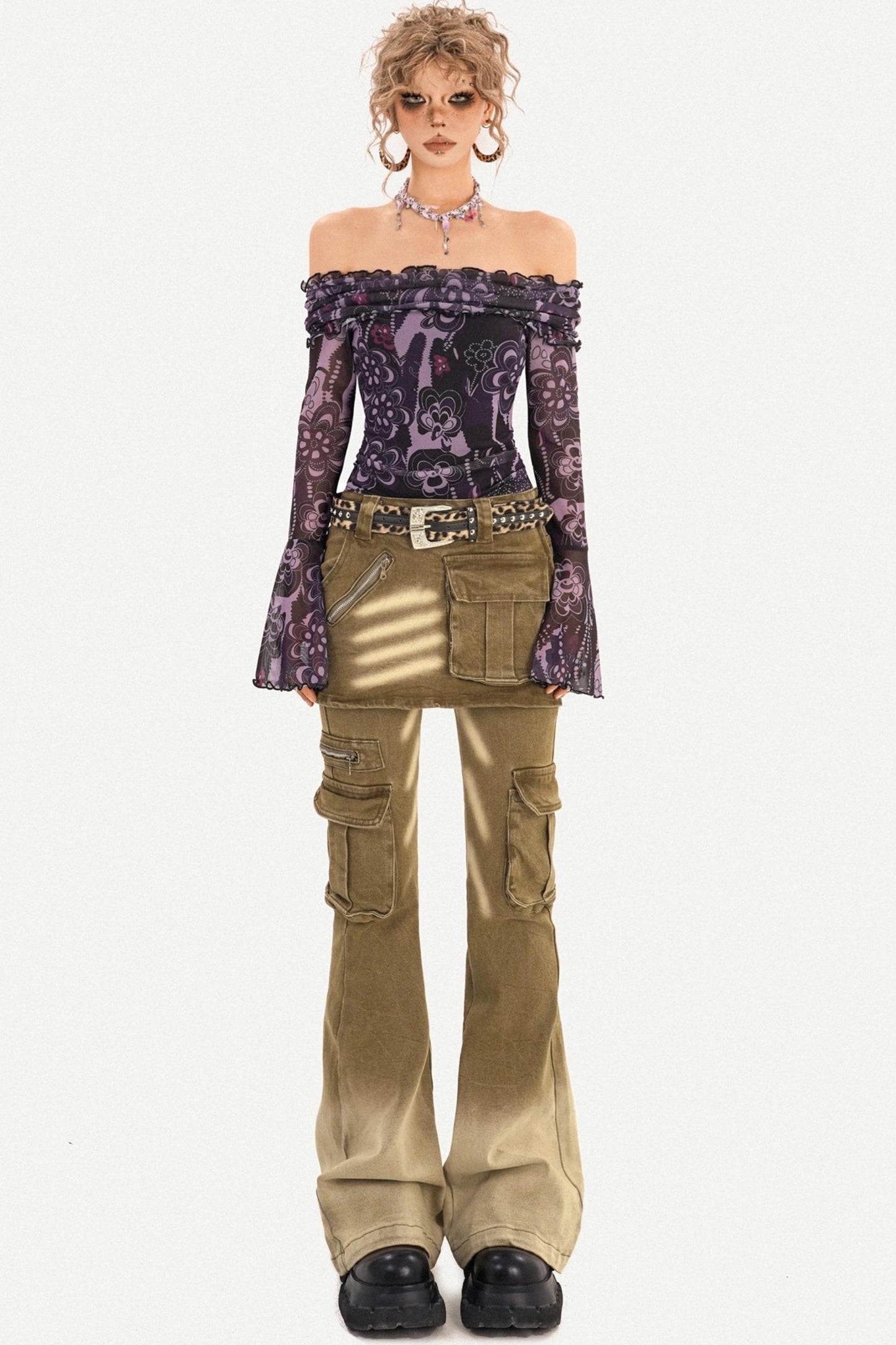 Retro Washed Flared Pants