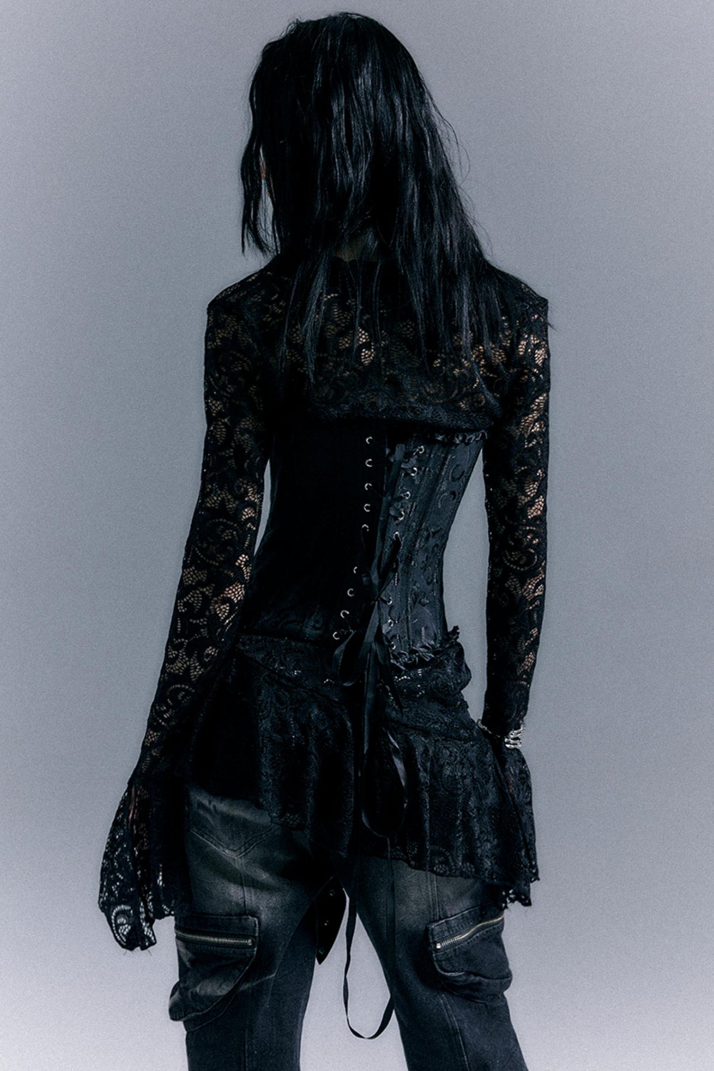 Lace Herringbone Corset Top Set-Up