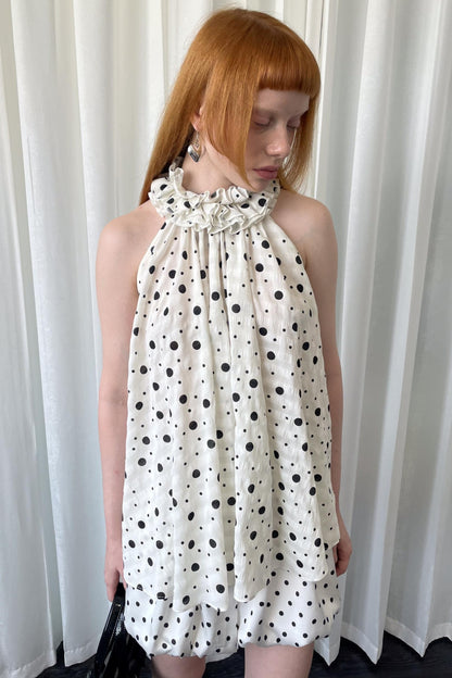 Polka Dot Lace Halter Top