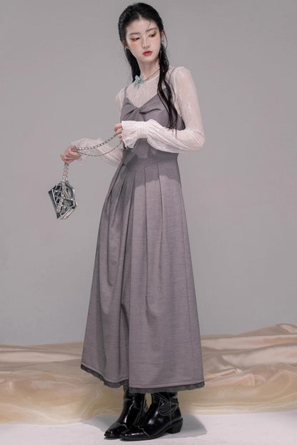 Princess Cloud Gray Suspender Dress
