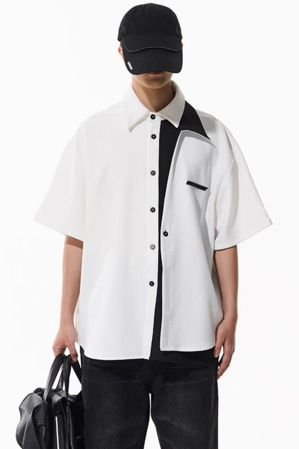 Colorblock Patchwork Shirt