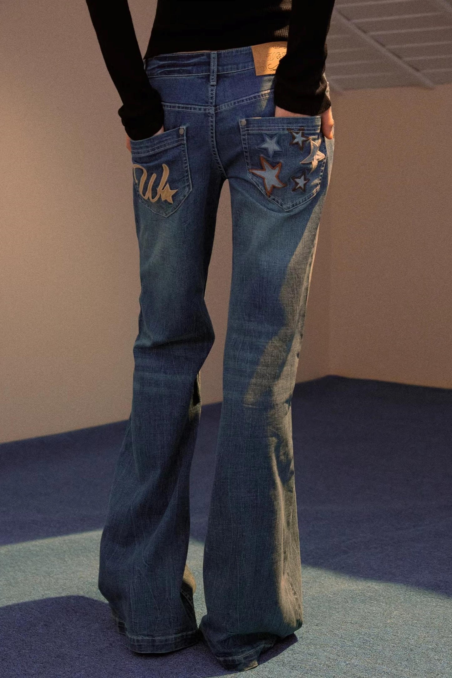 Vintage Star Patch Denim Pants