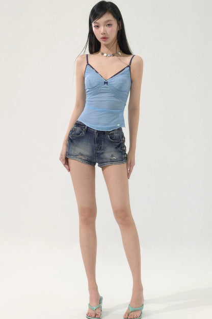 Vintage Distressed Denim Shorts
