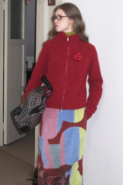 Retro Ivy League Print Skirt