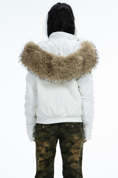 Eco-Fur Fleece Pie Collar Jacket