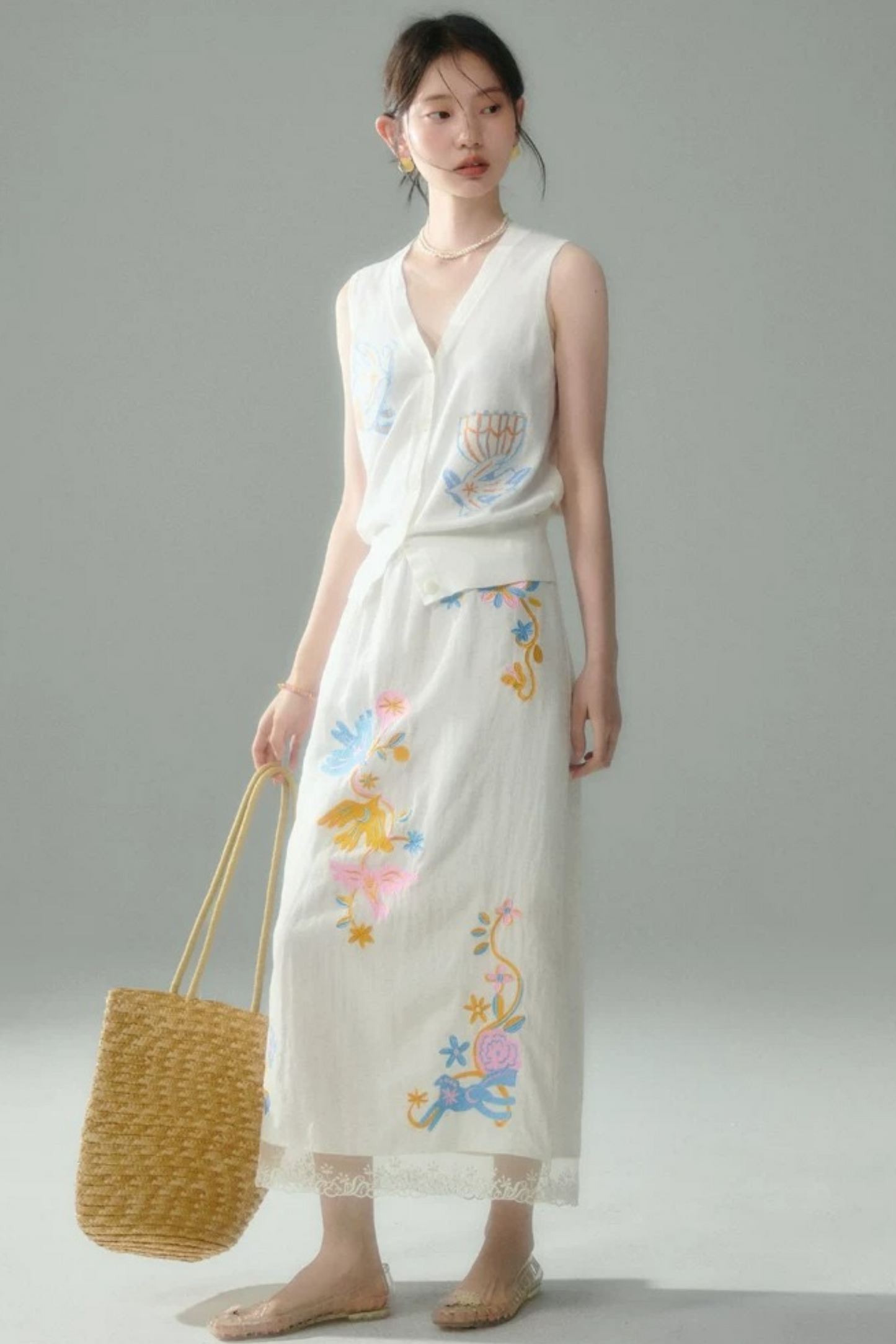 Pony Embroidery Cotton Linen Set-Up