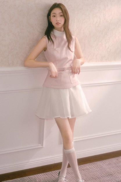 Pink Satin Puffy Daughter Dress