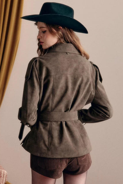 Vintage Windjacke aus Wildlederimitat