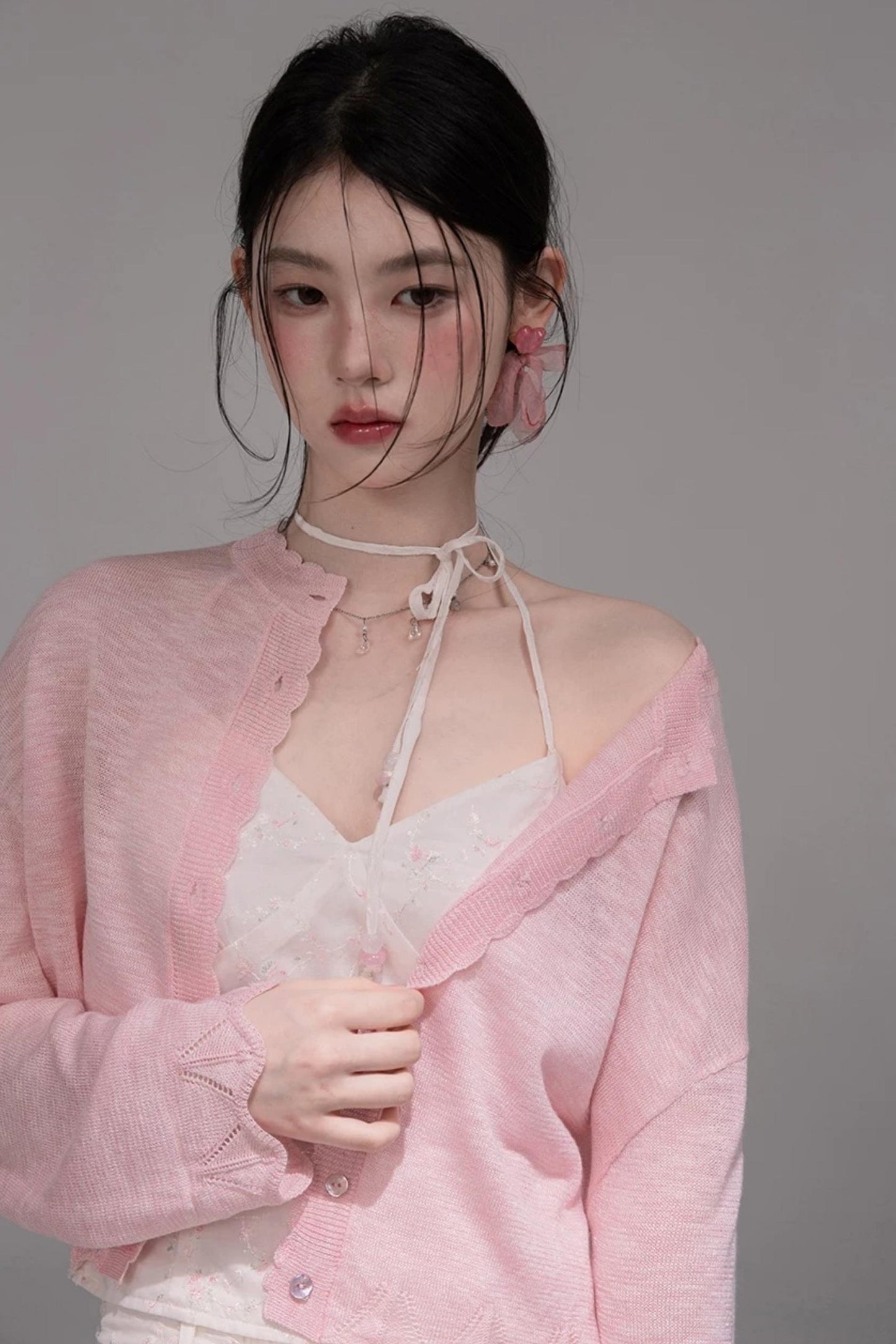 Peach Star Knit Cardigan