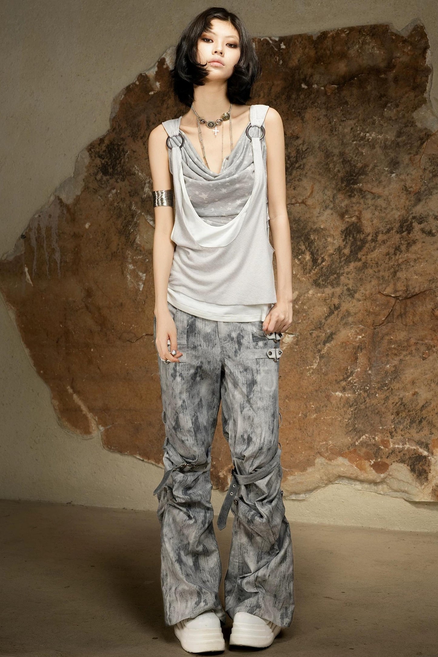 Asymmetrical Retro Sleeveless Vest