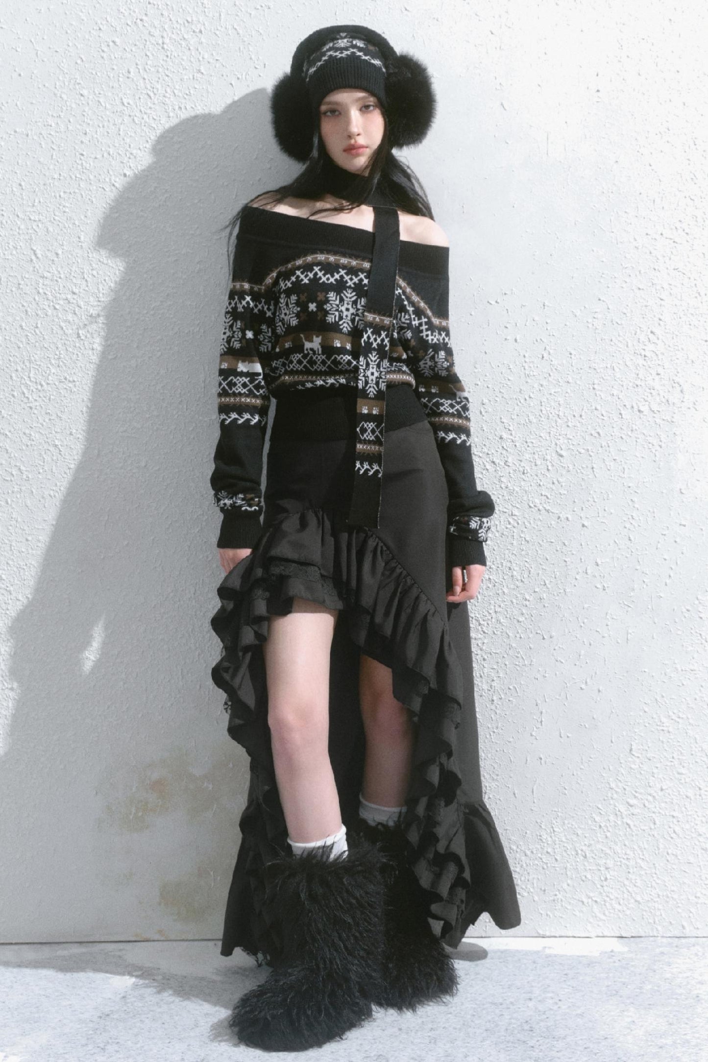 High-Waisted Slimming Long Skirt