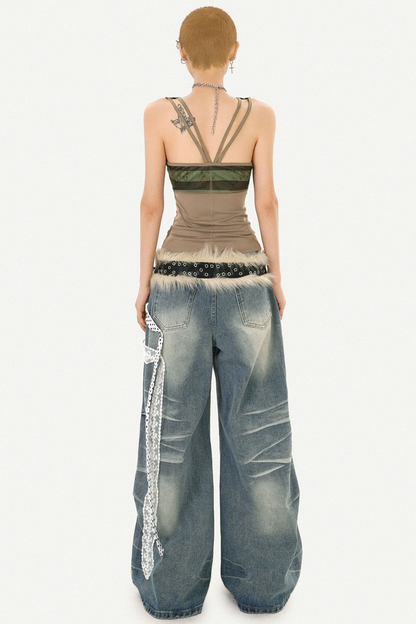 Retro Camouflage Butterfly Tank Top