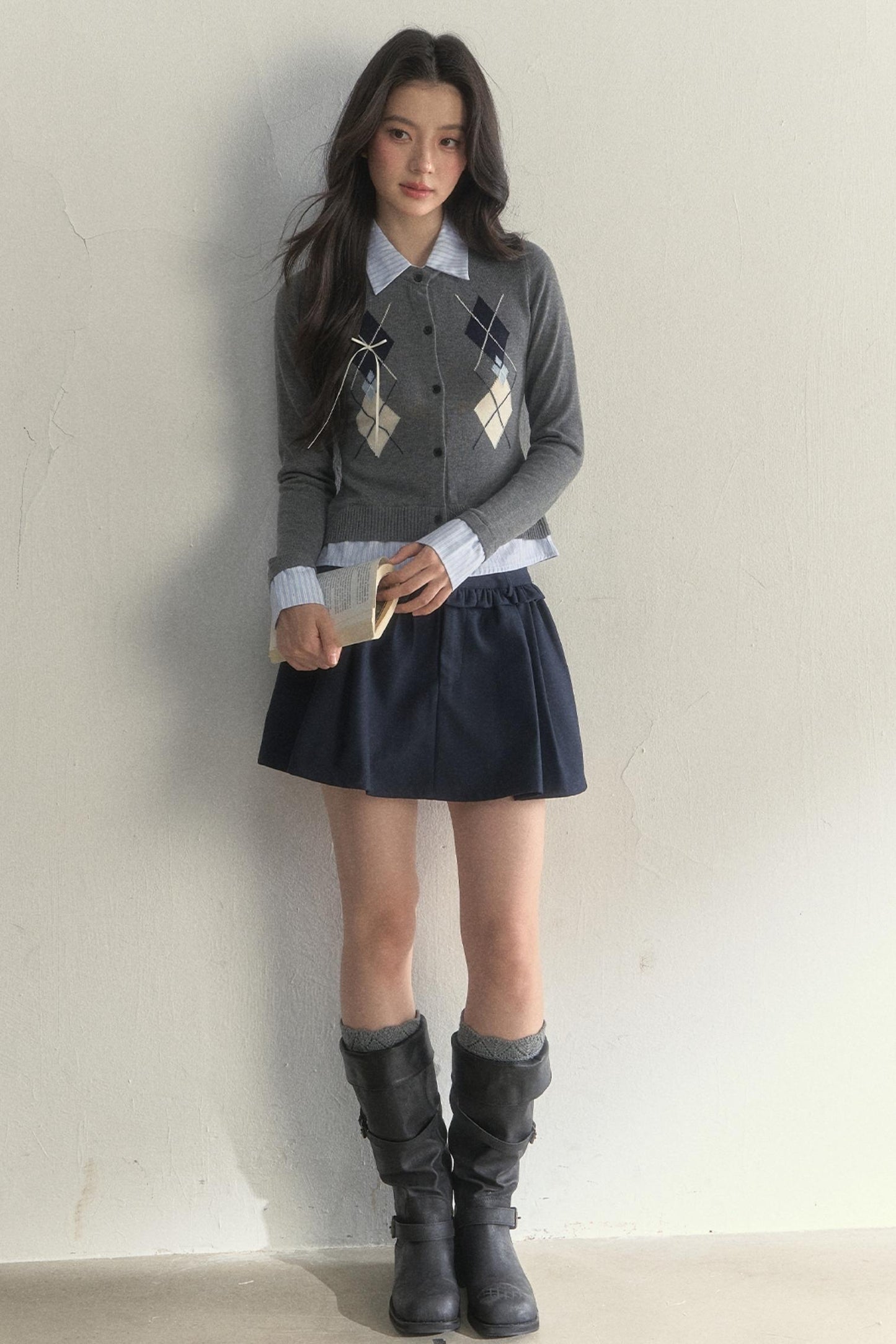 Vintage Rhombus Knit Sweater Top