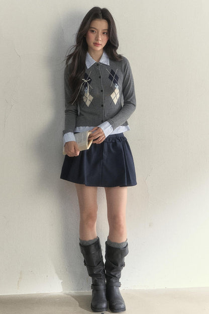 Vintage Rhombus Knit Sweater Top