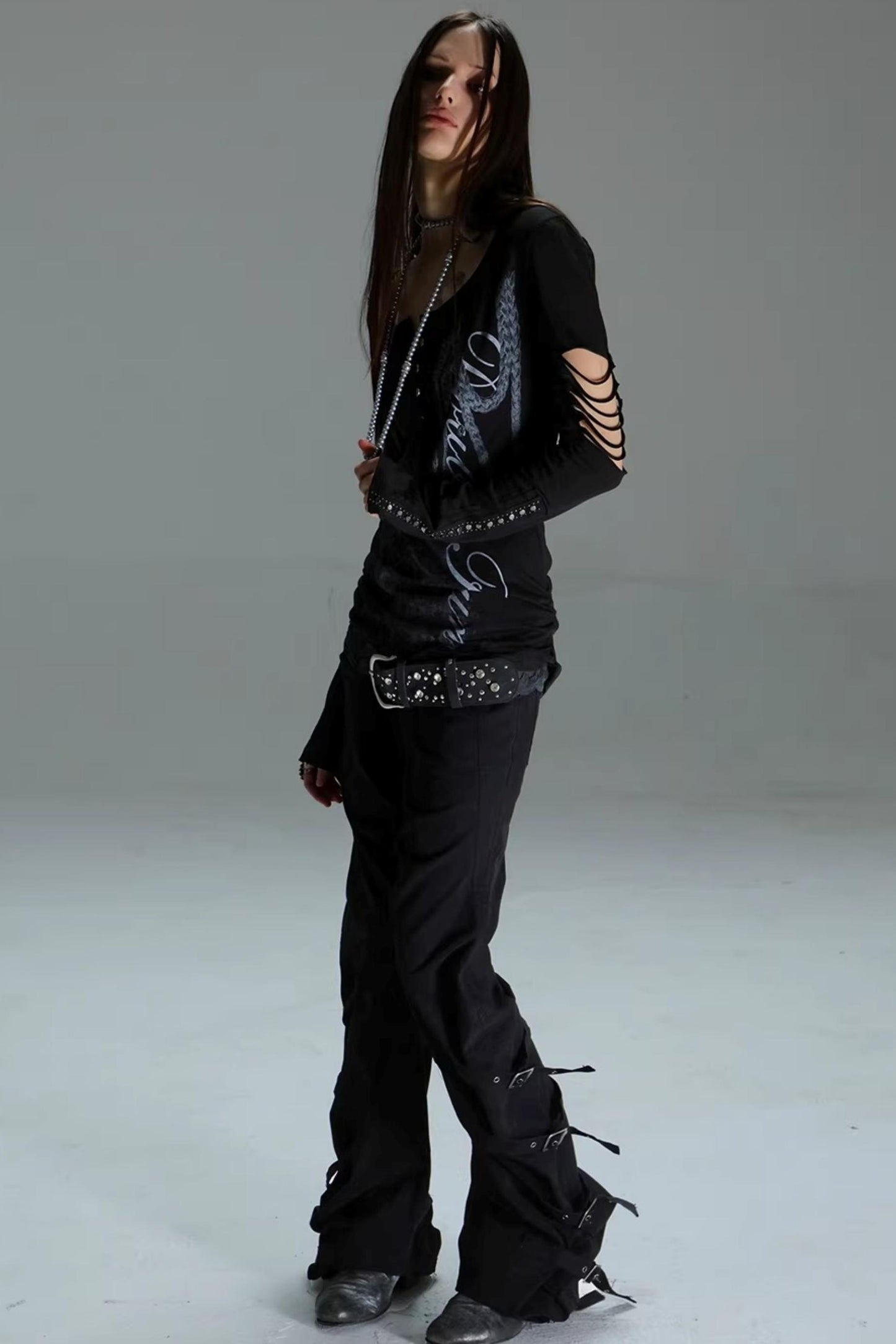 Ripped Punk Printed Sweater