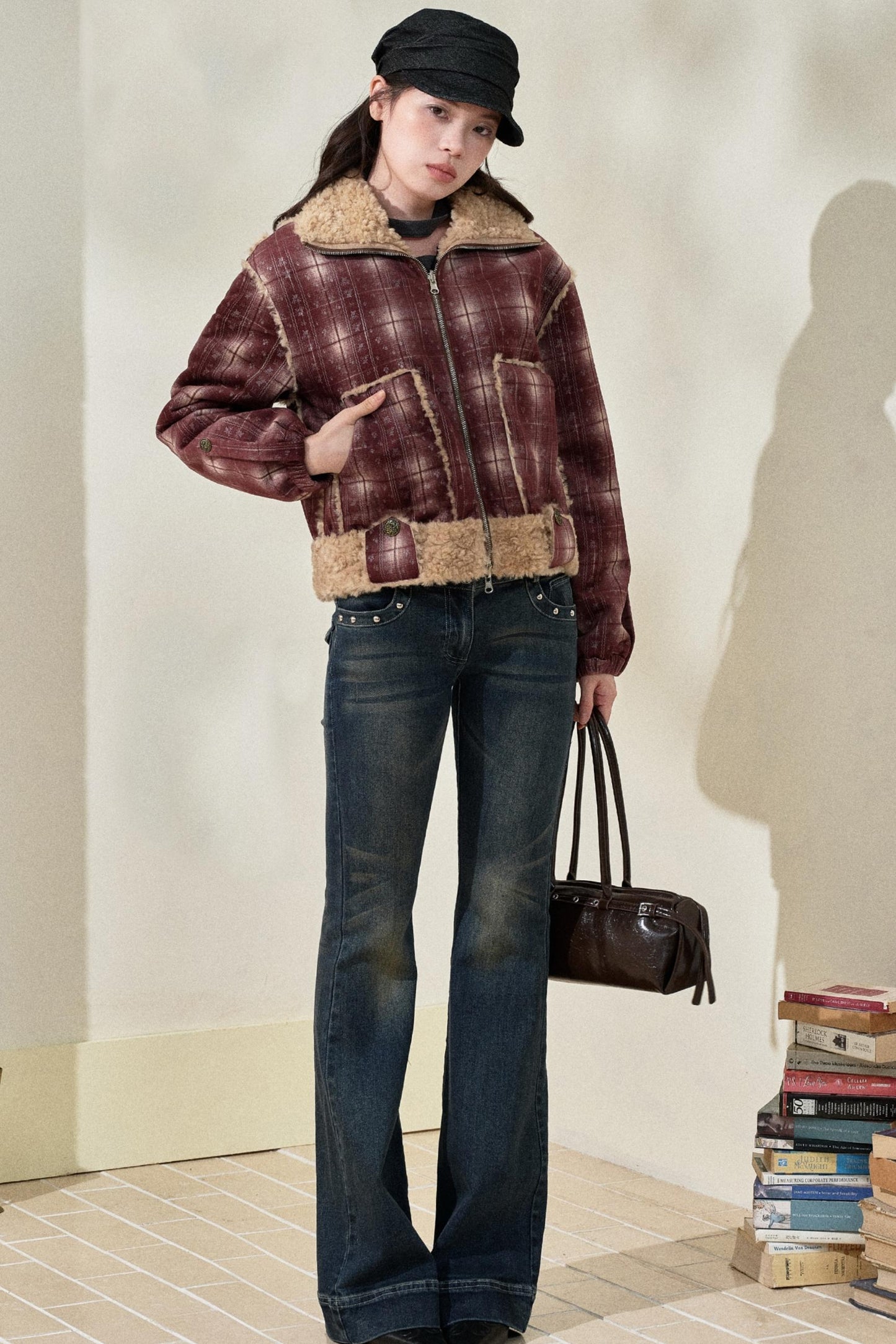 Burgundy Plaid Reversible Jacket