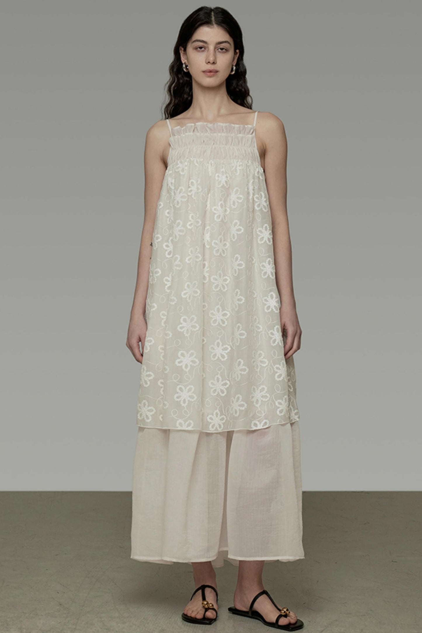 Double Layer Halter Pleated Dress