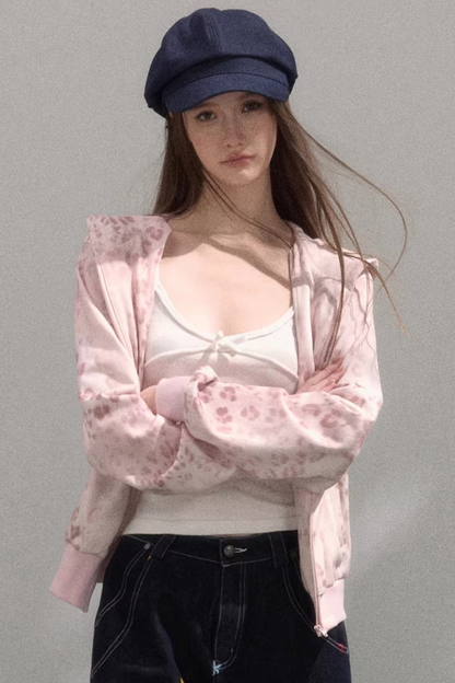 Sweet Printed Hooded Jacket