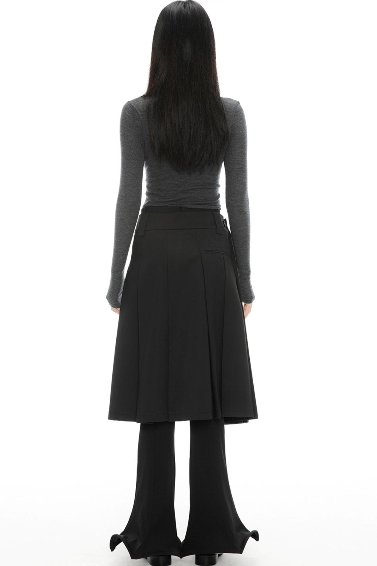 Elegant Peplum Midi Skirt