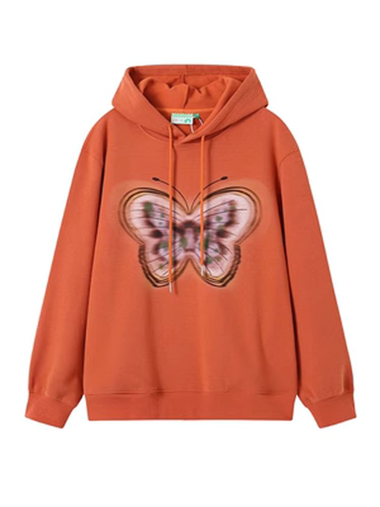 Butterfly-print velvet sweatshirt