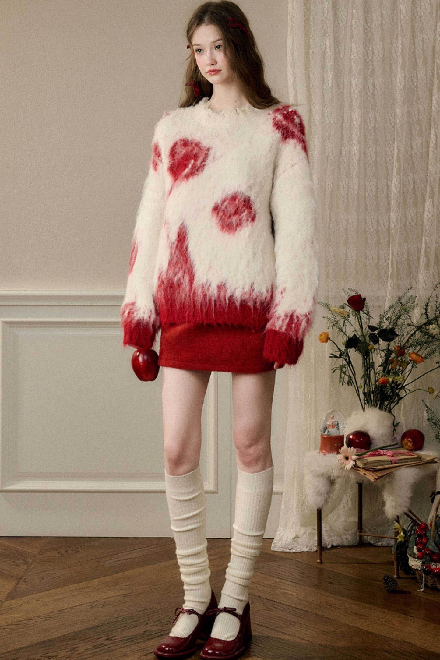 Abstract Super Soft Furry Sweater Top