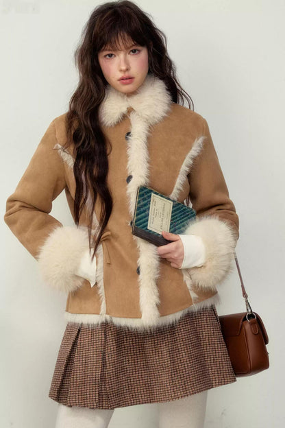 Button-Up Fur-Lined Stylish Jacket