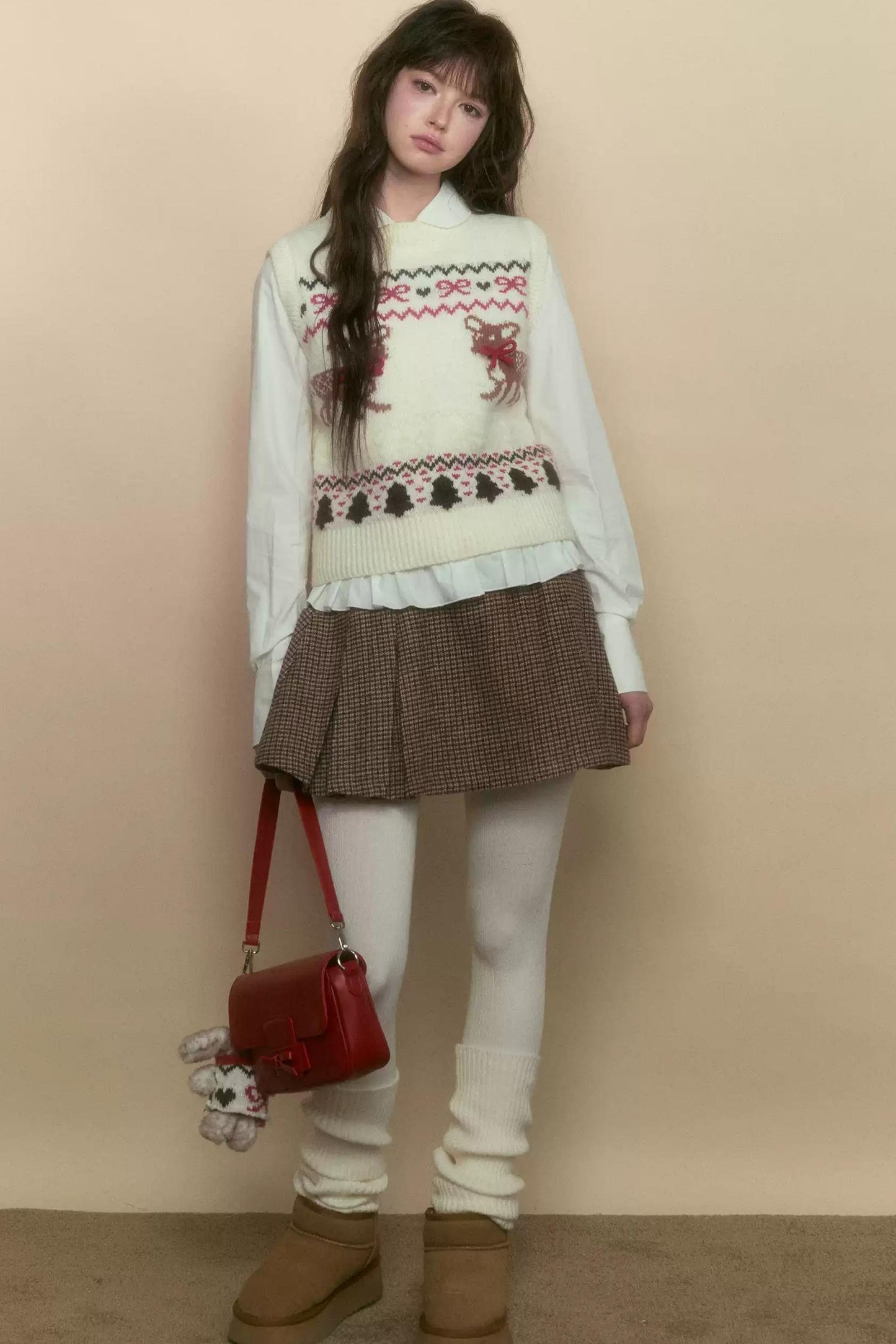 College Style Fair Island Fawn Knit Sweater