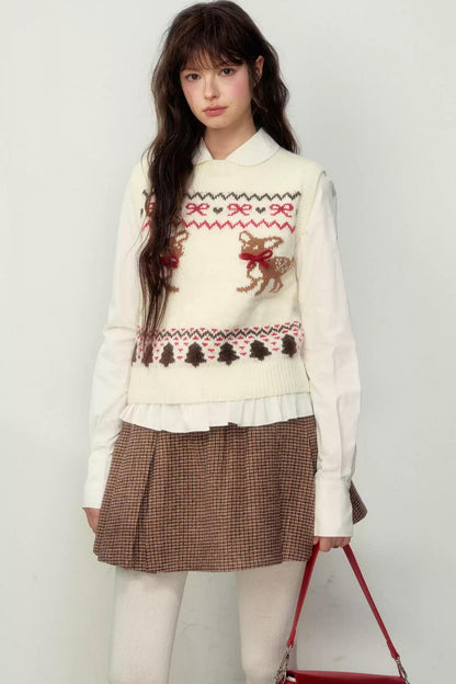 College Style Fair Island Fawn Knit Sweater