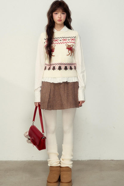 College Style Fair Island Fawn Knit Sweater