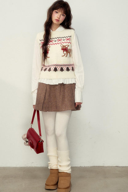 College Style Fair Island Fawn Knit Sweater